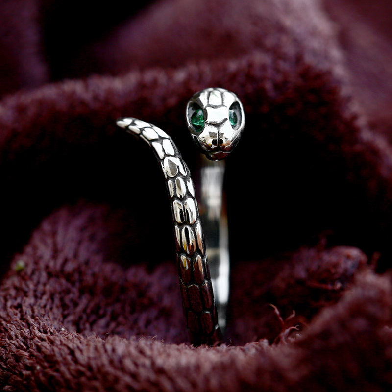 Retro Snake Titanium Steel Men's Rings - view 3