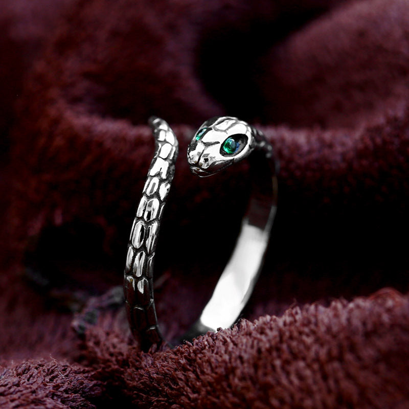Retro Snake Titanium Steel Men's Rings - view 4