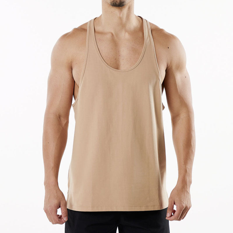 Wholesale Men's Basic Solid Color Sleeveless Men's T-shirt - view 5