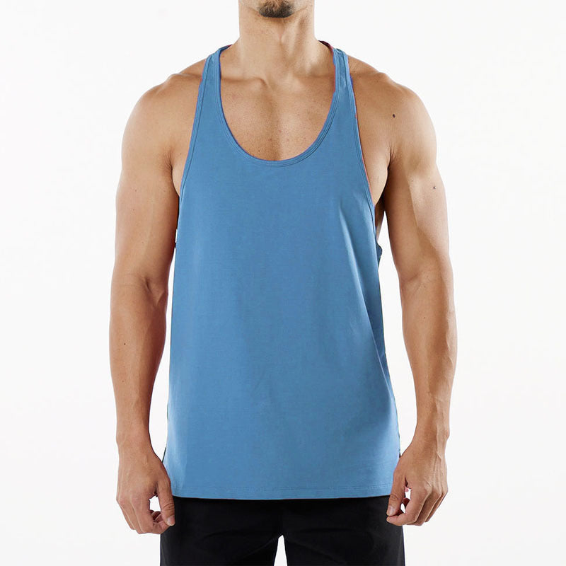 Wholesale Men's Basic Solid Color Sleeveless Men's T-shirt - view 4