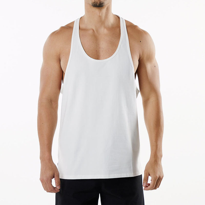 Wholesale Men's Basic Solid Color Sleeveless Men's T-shirt - view 2