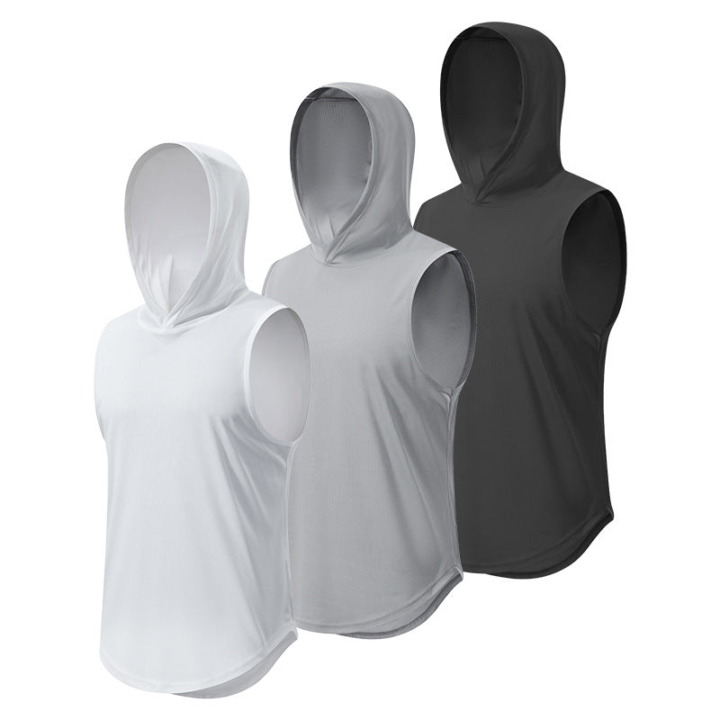 Wholesale Men's Simple Style Classic Style Solid Color Sleeveless Men's T-shirt - view 2