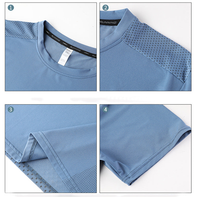 Wholesale Men's Sports Solid Color Men's T-shirt - view 5