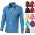 Wholesale Men's Casual Basic Solid Color Long Sleeve Men's Shirt Tops - front view