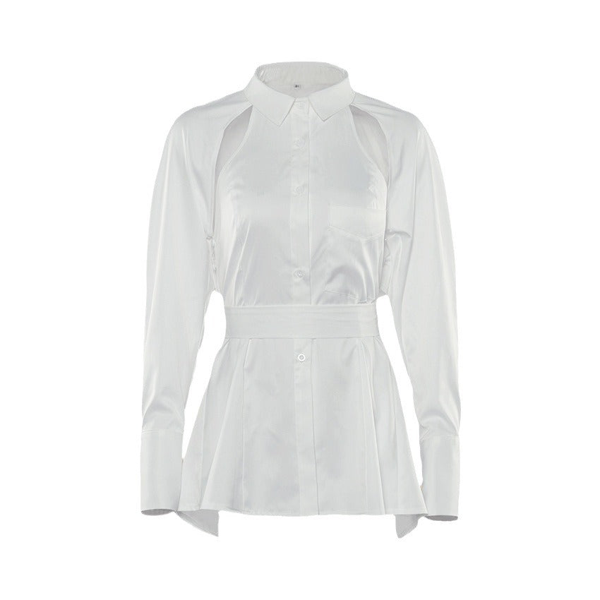 Wholesale Women's Vacation Solid Color Long Sleeve Blouses - view 2