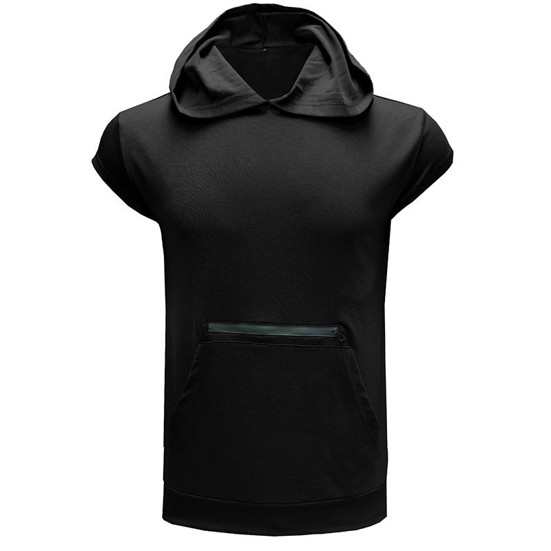 Wholesale Men's Simple Style Solid Color Sleeveless Men's Hoodies - view 5