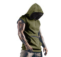 Wholesale Men's Simple Style Solid Color Sleeveless Men's Hoodies - front view