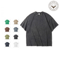 Men's T-shirt Short Sleeve T-shirts Washed Casual Solid Color - front view