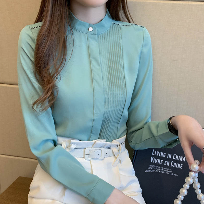Wholesale Women's Elegant Solid Color Long Sleeve Blouses - view 2