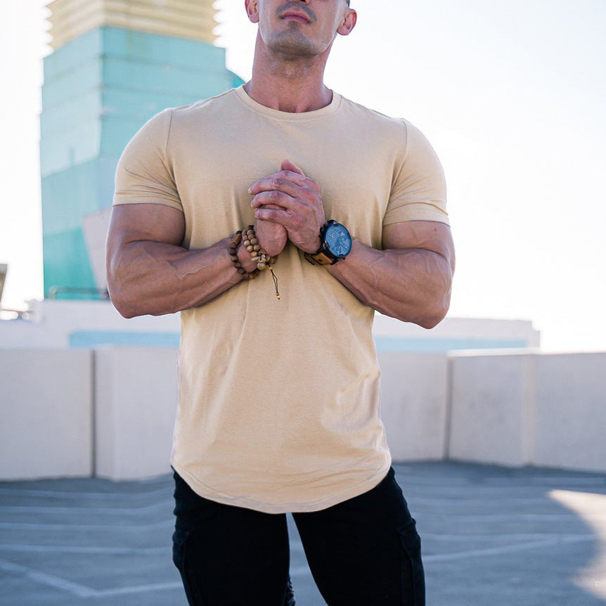 Men's Solid Color Sports Round Neck Men's T-shirt - view 3