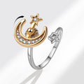 Star Moon Copper Simple Style Anxiety Ring Open Rings Rings - front view