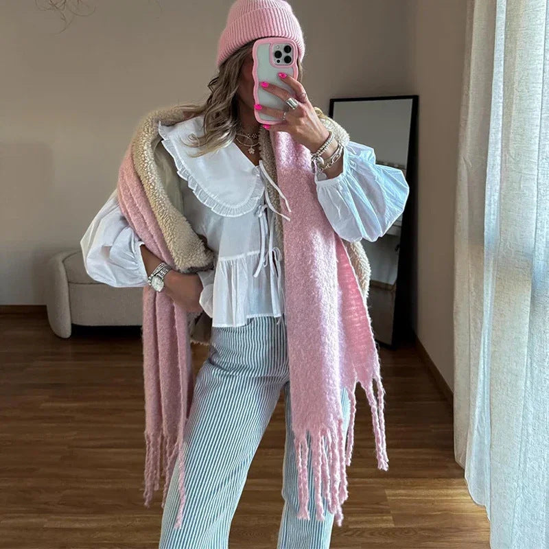 Wholesale Women's Streetwear Solid Color Long Sleeve Blouses - view 5