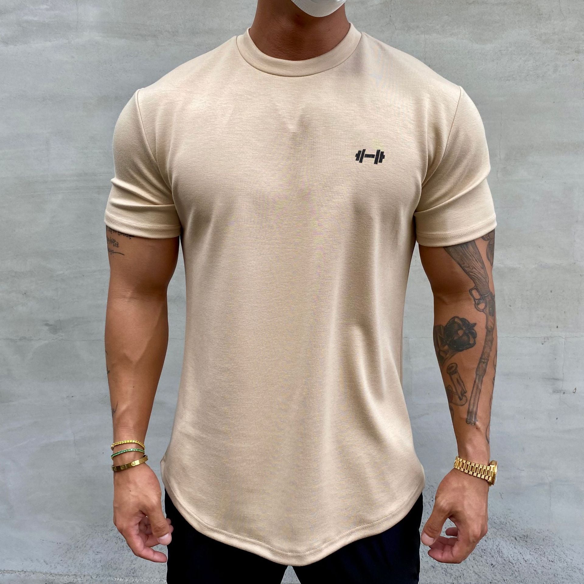 Men's Printing Sports Round Neck Short Sleeve Regular Fit Men's T-shirt - front view