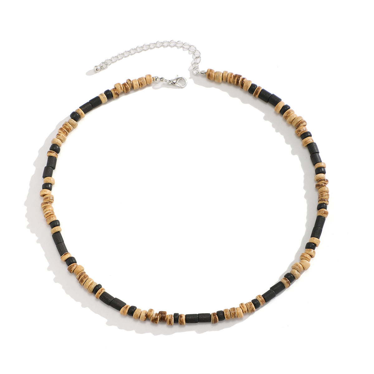 Basic Geometric Wooden Beads Beaded Men's Necklace - view 3