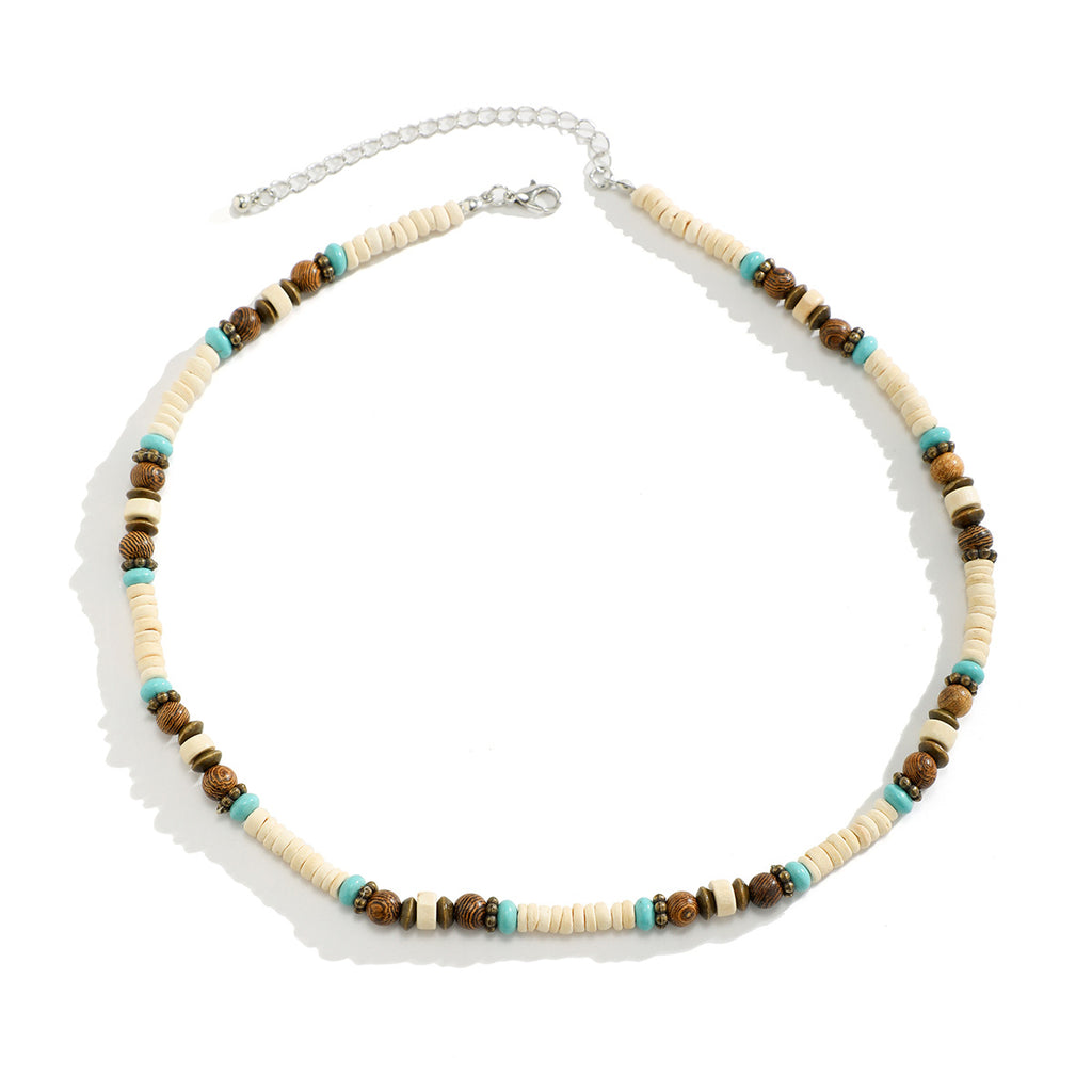 Basic Geometric Wooden Beads Beaded Men's Necklace - view 2