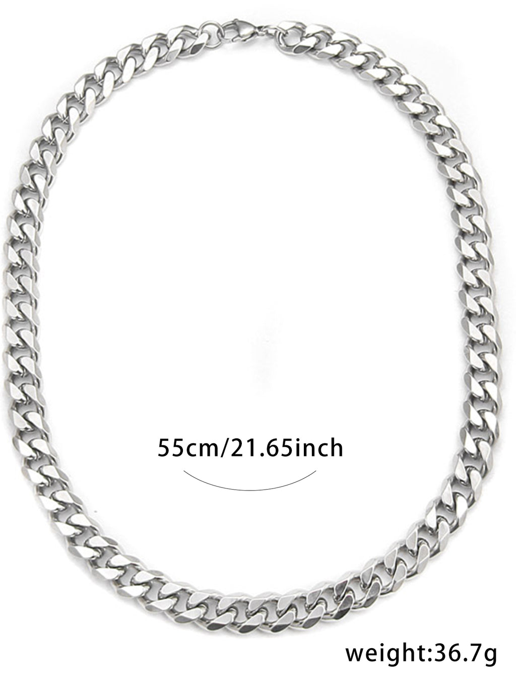 Simple Style Solid Color Stainless Steel Men's Necklace - front view