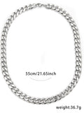 Simple Style Solid Color Stainless Steel Men's Necklace - front view
