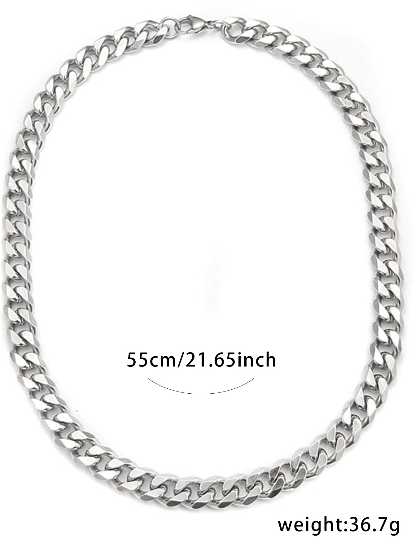 Simple Style Solid Color Stainless Steel Men's Necklace - front view