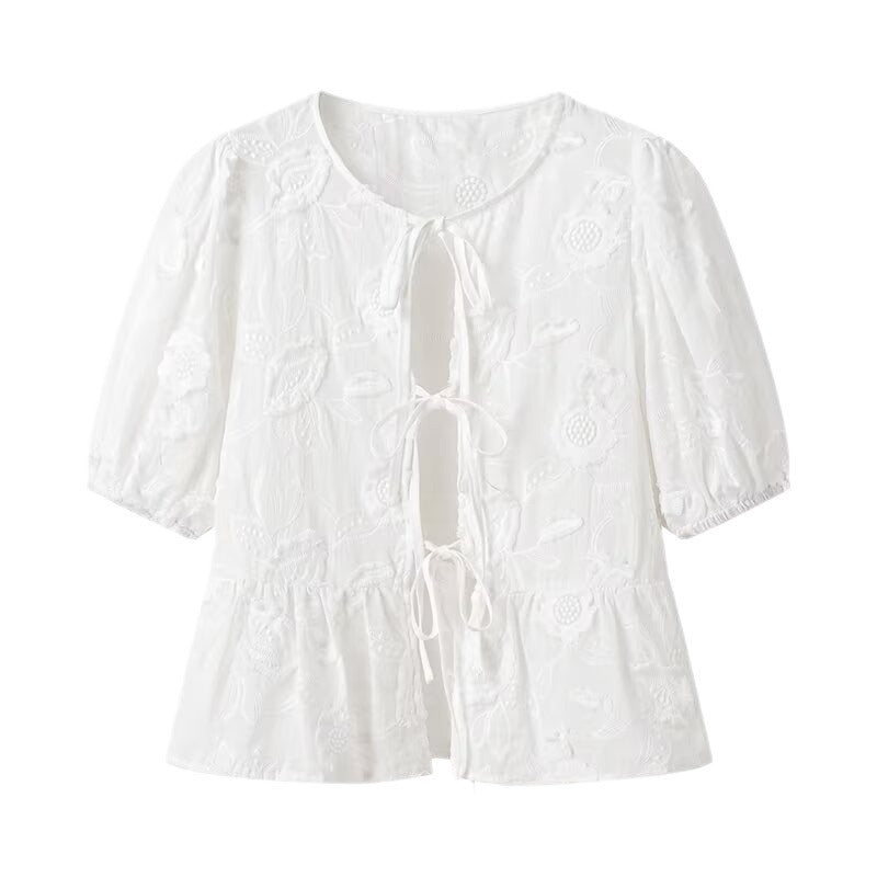 Wholesale Women's Casual Vacation Flower Long Sleeve Blouses - view 5