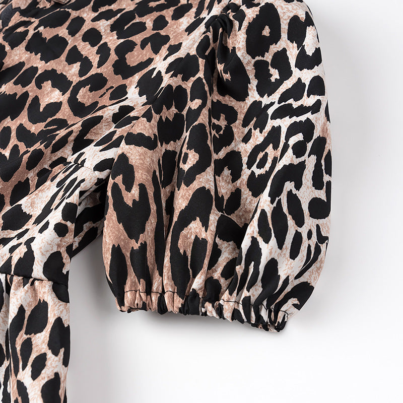 Wholesale Women's Sexy Streetwear Leopard Short Sleeve Printing Blouses - view 2