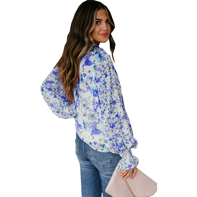 Wholesale Women's Elegant Streetwear Ditsy Floral Long Sleeve Printing Blouses - view 4
