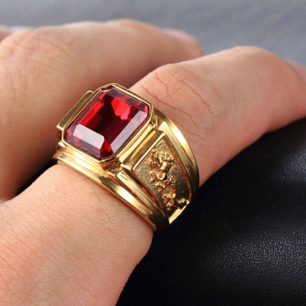 Hip-Hop Square Alloy Men's Rings - view 4