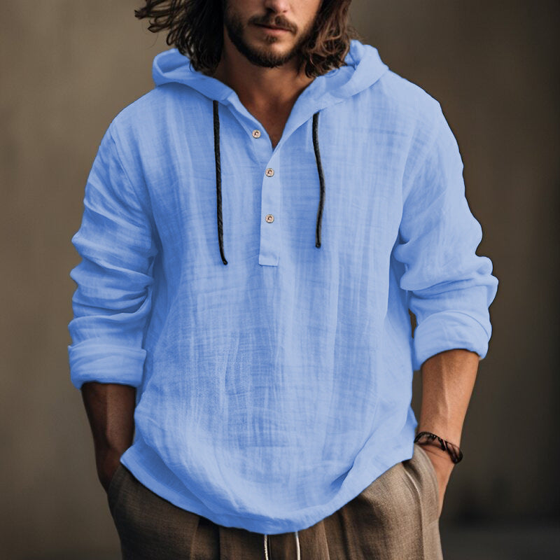 Wholesale Men's Streetwear Solid Color Long Sleeve Men's Hoodies - view 2