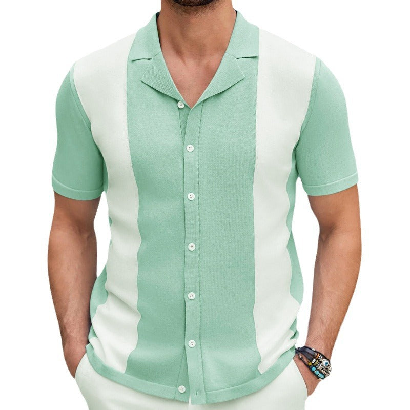Men's Cardigan Sweater Men's Sexy Shirt Lapel Business Casual Woolen  Shirt SY0164 - view 5