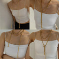 PVD Coated Real Gold Plated 16K White Plating Solid Color 304 Stainless Steel Casual Modern Style Waterproof Non Tarnish Necklace - front view