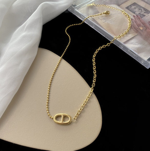 Real Gold Plated 304 Stainless Steel Ion Plating (IP) Stone-Free Starfish Heart Shape Bow Knot Waterproof Non Tarnish Sweet Simple Style Cable Chain Snake Chain Pendant Necklace For Women's -