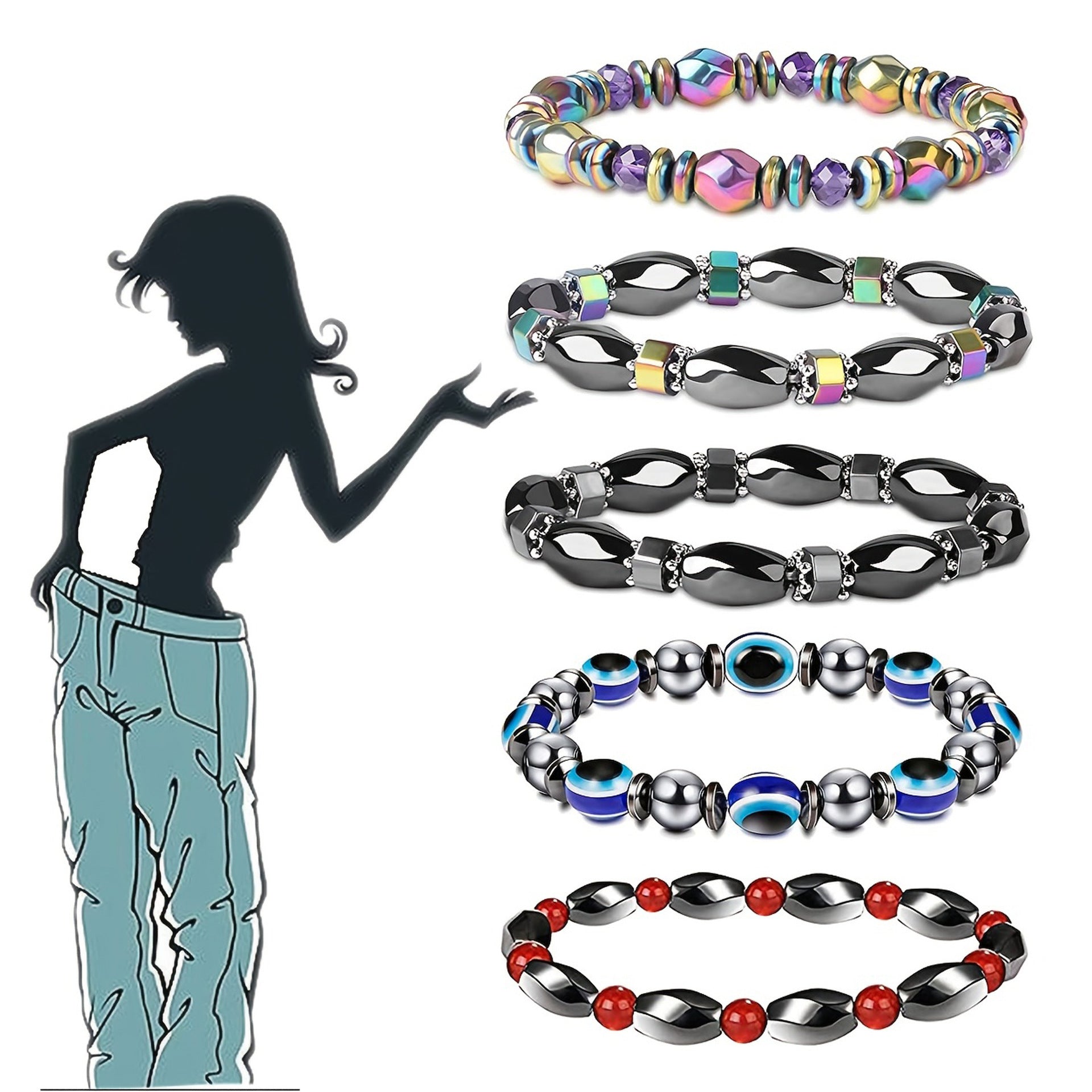 Bracelet Magnet Yoga Beaded Elastic Bracelet Wholesale  Hot Selling Bracelet Female Bracelet Male Black Gall Stone Jewelry - view 2