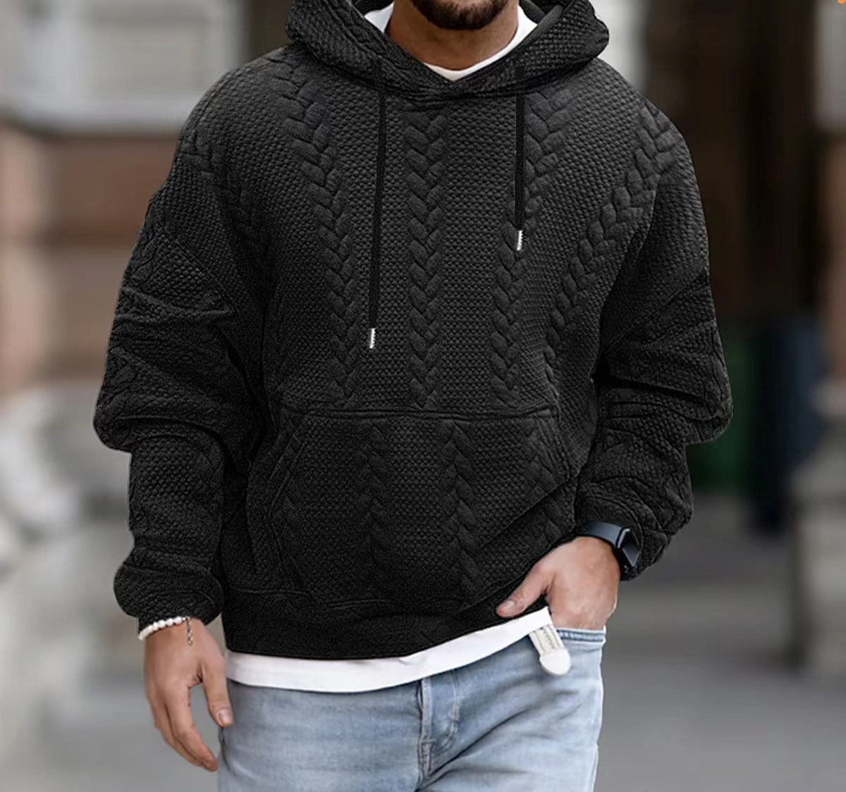 Wholesale Men's Streetwear Solid Color Long Sleeve Men's Hoodies - view 3