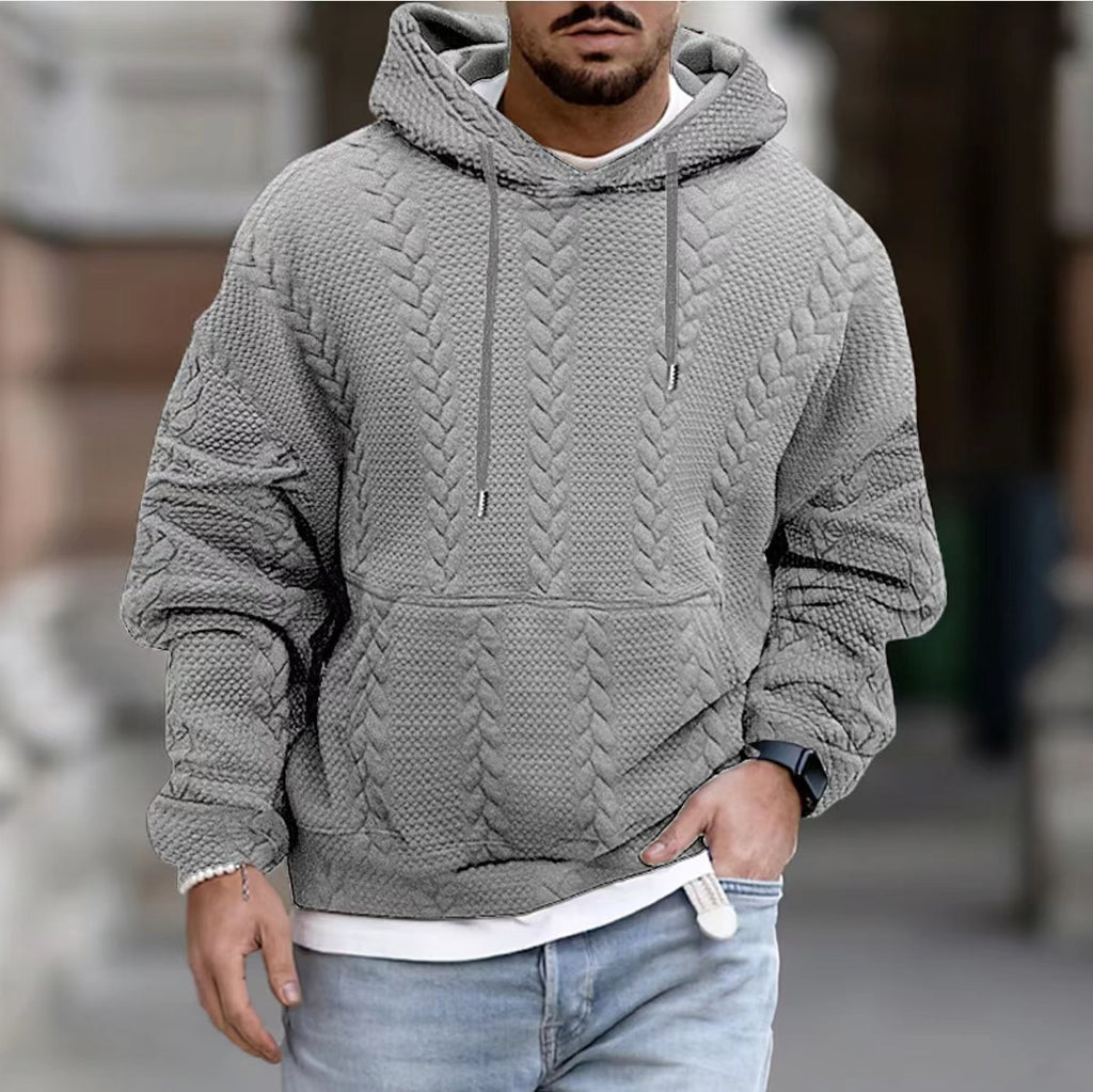 Wholesale Men's Streetwear Solid Color Long Sleeve Men's Hoodies - view 4