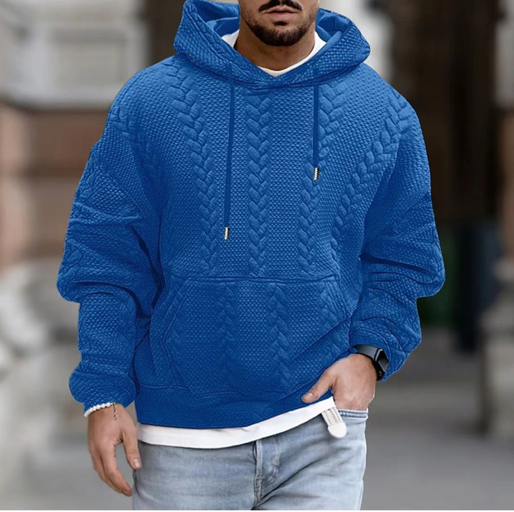 Wholesale Men's Streetwear Solid Color Long Sleeve Men's Hoodies - view 5