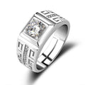 Couple Ring Female Diamond Ring Simulation Zircon Open Wedding Ring Fast Hand Domineering Live Broadcast  Wholesale Men's Ring - front view