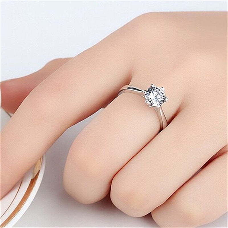 Couple Ring Female Diamond Ring Simulation Zircon Open Wedding Ring Fast Hand Domineering Live Broadcast  Wholesale Men's Ring - view 2