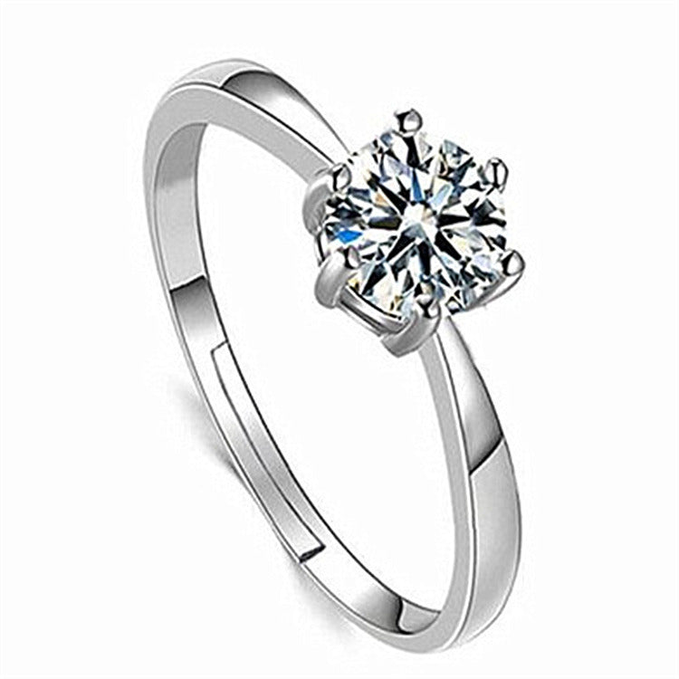 Couple Ring Female Diamond Ring Simulation Zircon Open Wedding Ring Fast Hand Domineering Live Broadcast  Wholesale Men's Ring - view 4