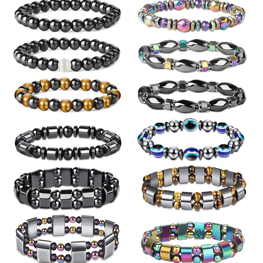 Bracelet Magnet Yoga Beaded Elastic Bracelet Wholesale  Hot Selling Bracelet Female Bracelet Male Black Gall Stone Jewelry - front view