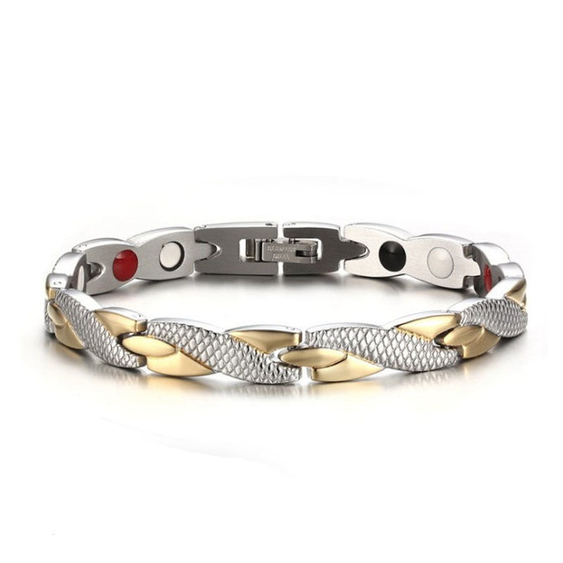 Hibiscus Chen Fashion Men's Magnet Dragon Bracelet  Simple And Atmospheric Couple's Stone Bracelet  Bracelet - front view