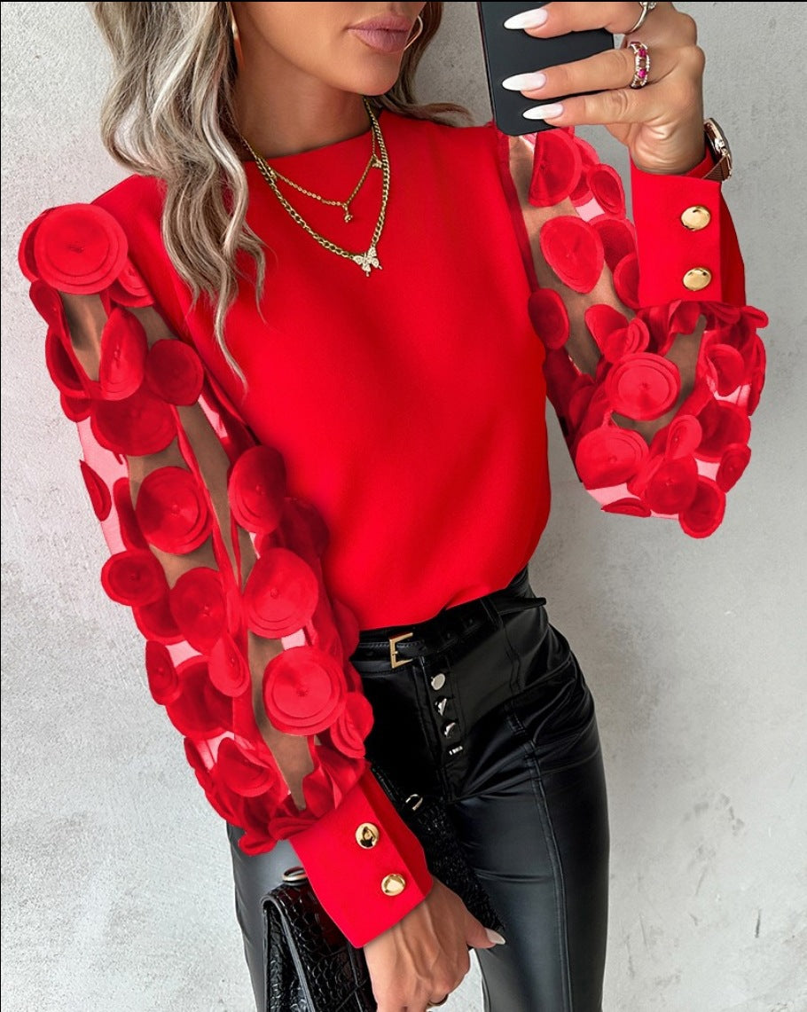 Wholesale Women's Elegant Solid Color Long Sleeve Blouses - view 3