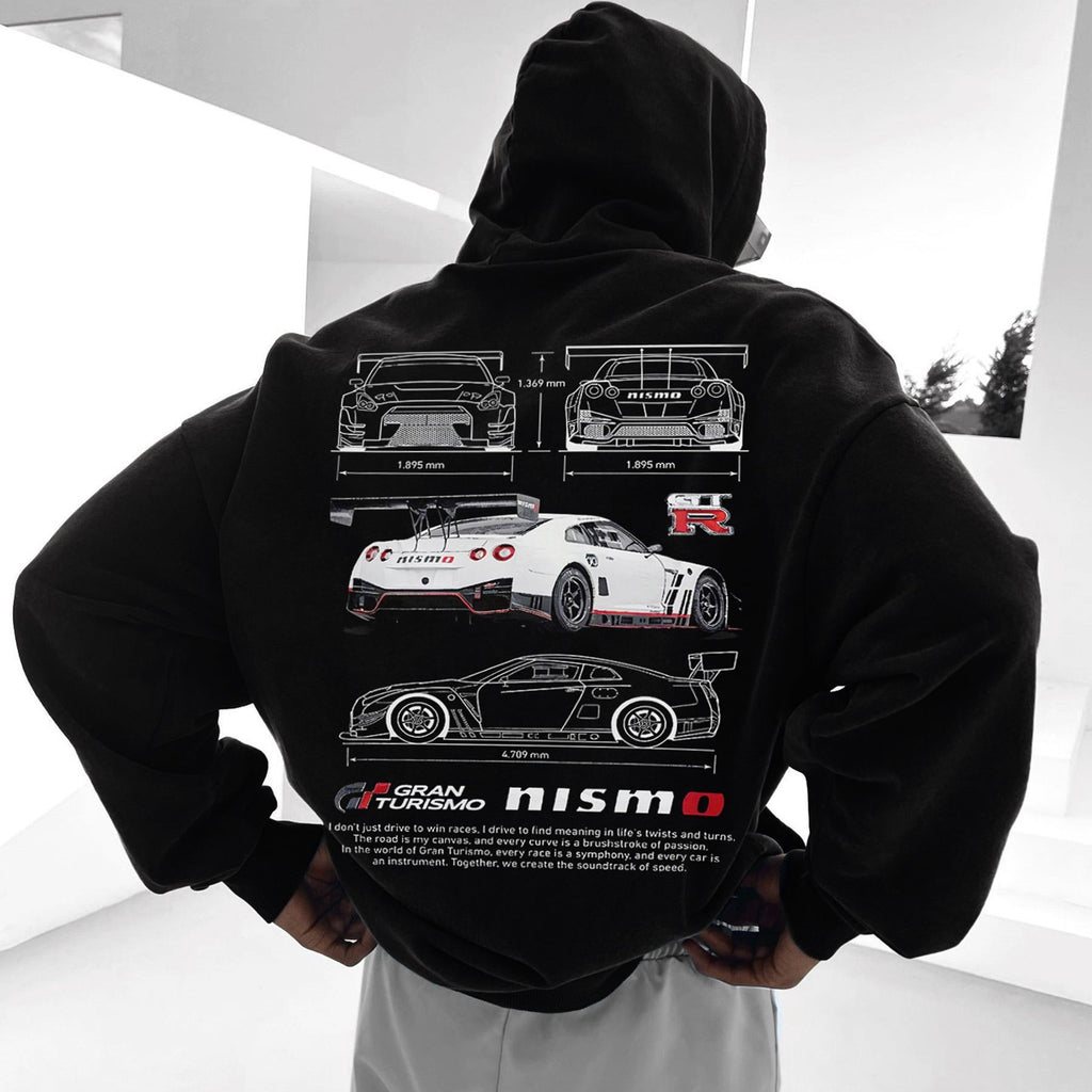 Wholesale Men's Casual Streetwear Letter Car Long Sleeve Men's Hoodies - front view