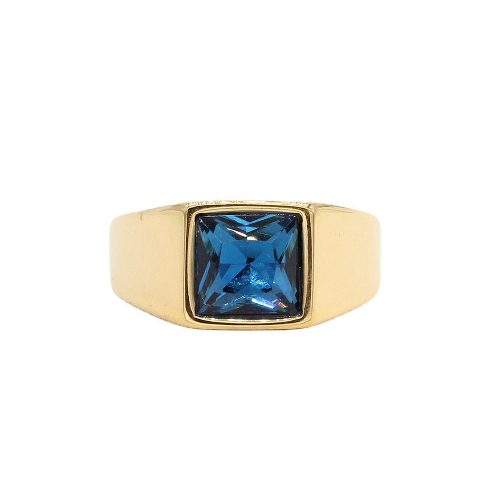Retro Geometric Titanium Steel Men's Rings - view 4