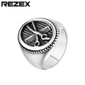 Retro Scissors Titanium Steel Men's Rings - front view