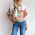 Wholesale Women's Streetwear Multicolor Half Sleeve Blouses - front view