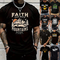 Men's Letter Casual Round Neck Short Sleeve Regular Fit Men's T-shirt - front view
