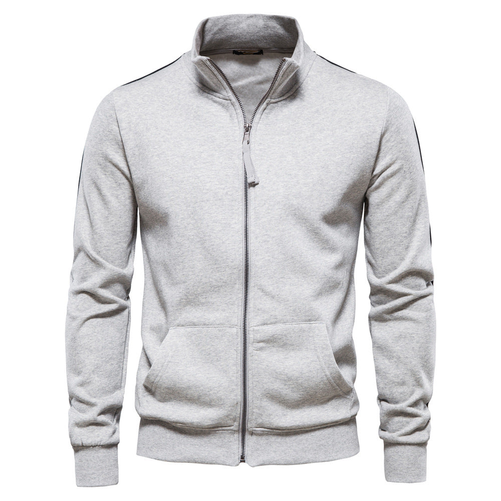 Wholesale Men's Elegant Streetwear Solid Color Long Sleeve Men's Hoodies - front view