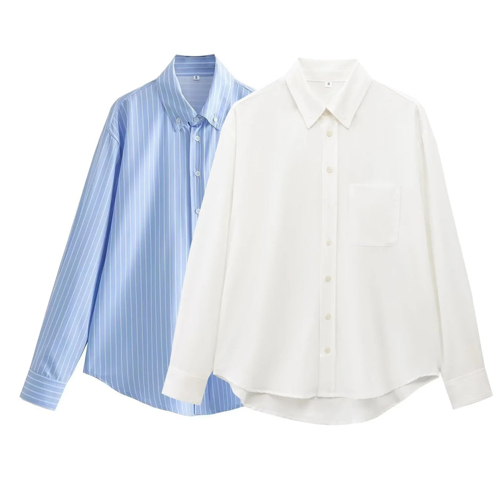 Wholesale Women's Elegant Stripe Long Sleeve Blouses - view 2