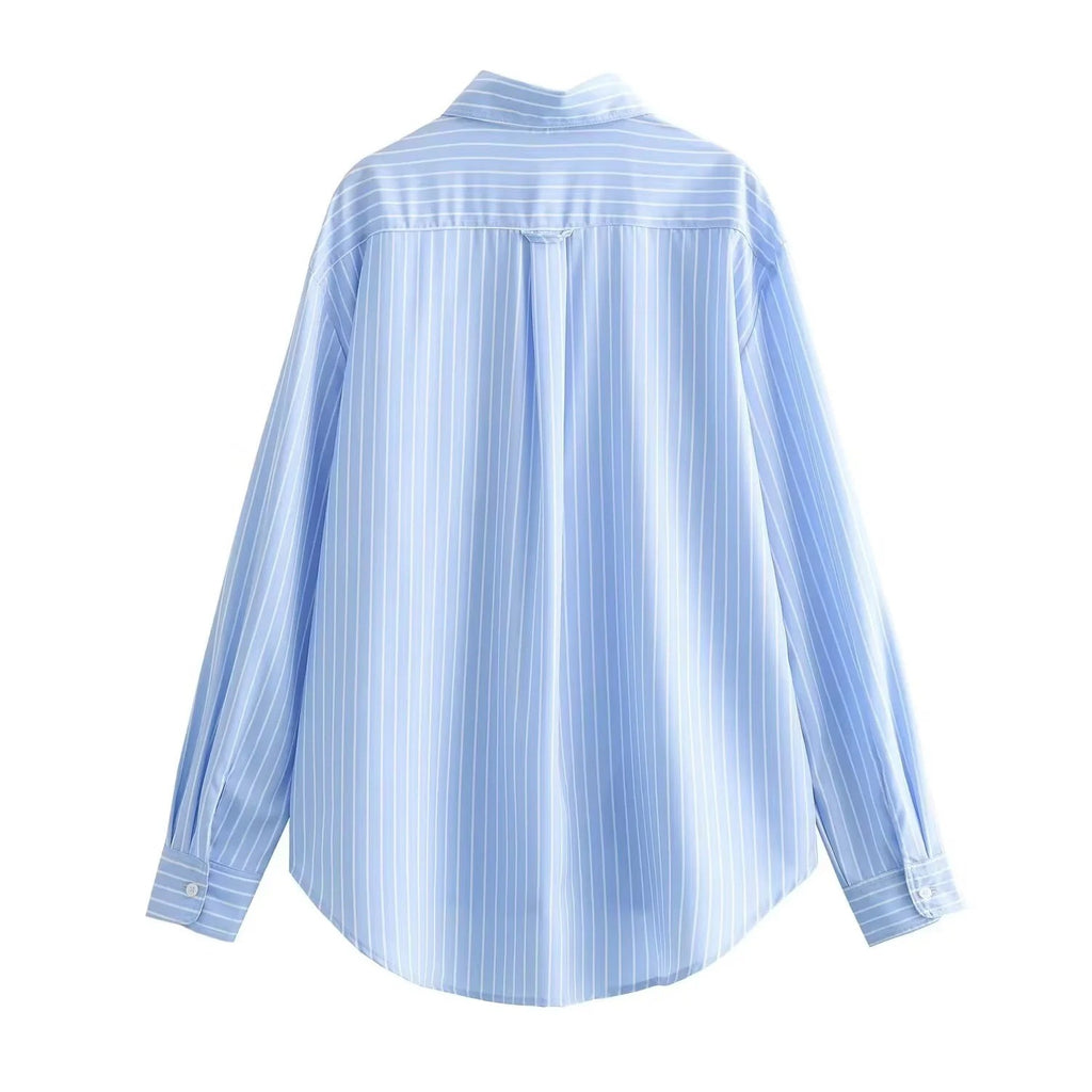 Wholesale Women's Elegant Stripe Long Sleeve Blouses - view 4