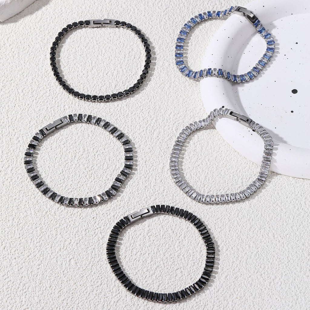 Shiny Geometric Titanium Steel Inlay Zircon Men's Chain Bracelet Men's Chain Bracelets - view 5