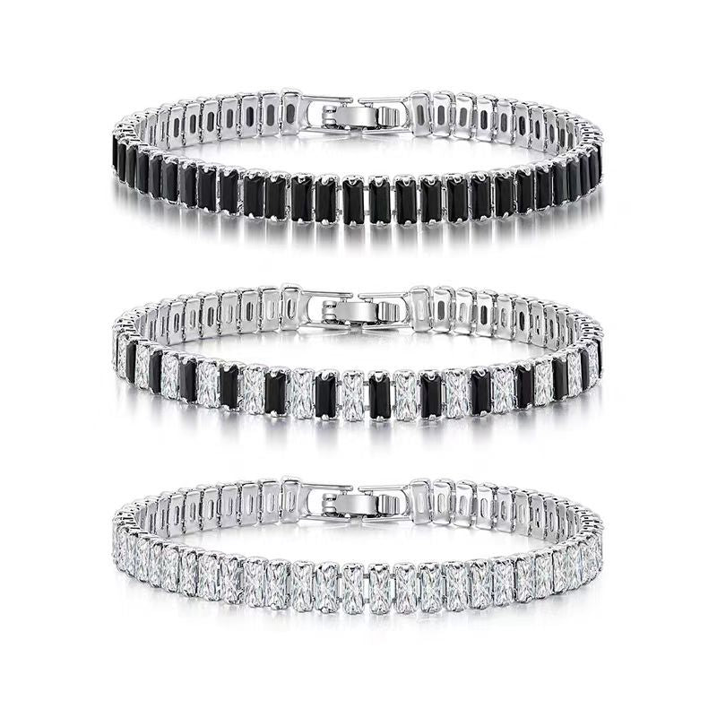 Shiny Geometric Titanium Steel Inlay Zircon Men's Chain Bracelet Men's Chain Bracelets - view 4